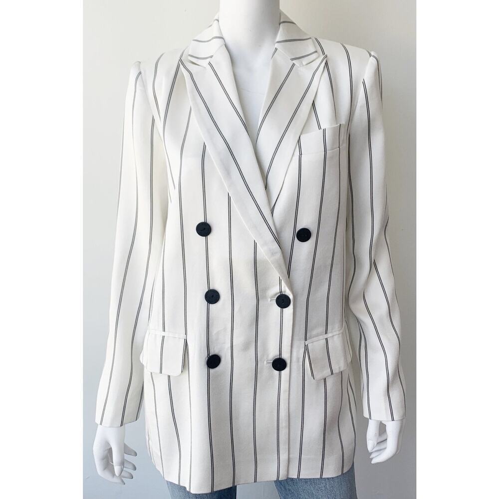 NWOT Anine Bing Womens Blazer Ryan Double Breasted Striped Jacket Size XS Luxury